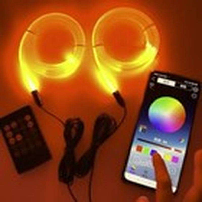 LED Neon Light Trim Glow Optic Fiber Strip Car Interior Ambient Lighting Kit NEW